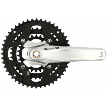 SHIMANO Kliky SHIMANO Alivio FC-M431-S 170mm, 48-38-28 zubů, stříbrné, bez krytu, 9 speed, pro osu čtyřhran